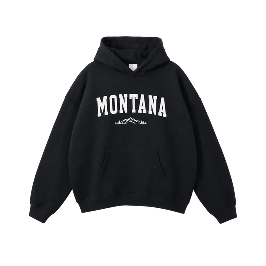 Collection 9 Montana Oversize Fleeced Hoodie - Black front