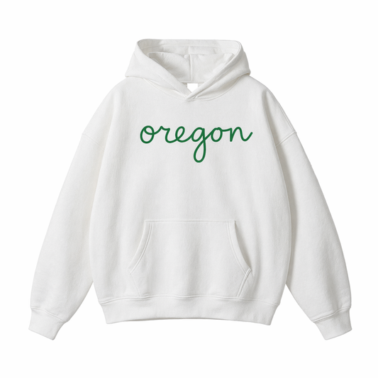 Collection 3 Oregon Oversize Fleeced Hoodie - White front