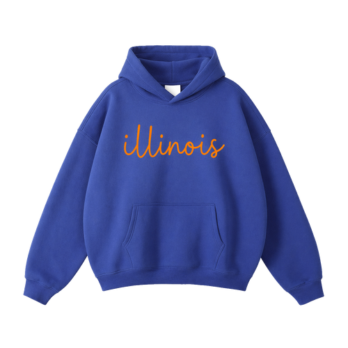 Collection 3 Illinois Oversize Fleeced Hoodie - Klein Blue front