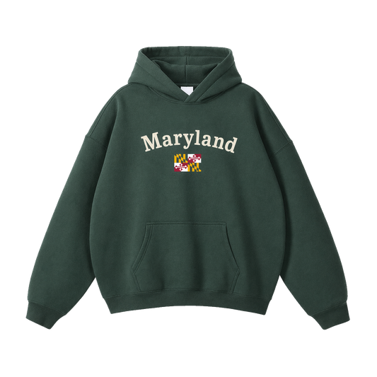 Collection 6 Maryland Oversize Fleeced Hoodie - Eden Green front