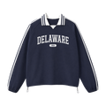 Collection 4 Delaware Contrast Striped Lapel Collar Sweatshirt - Royal Blue front