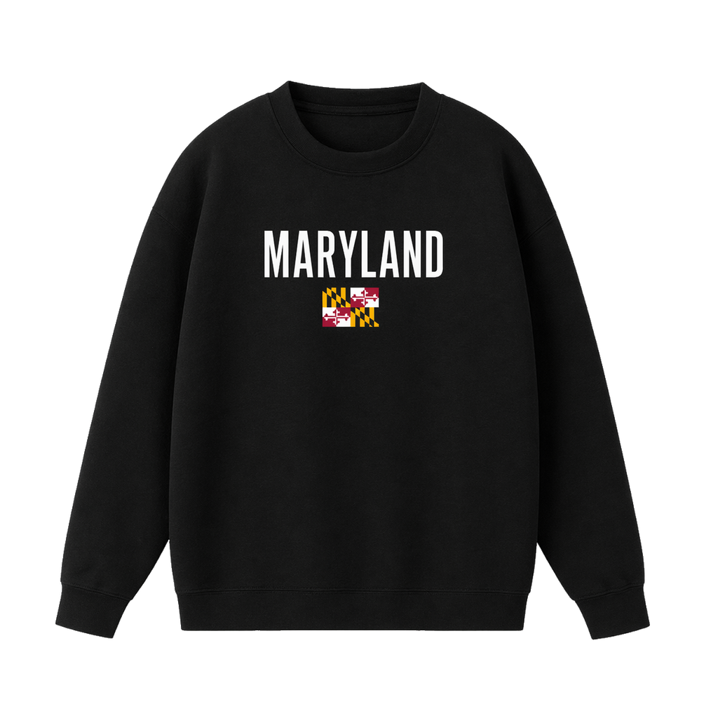 Collection 7 Maryland Essential Heavyweight Crewneck Sweatshirt - Black front