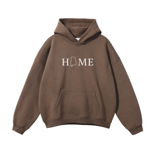 Collection 5 Alabama Oversize Fleeced Hoodie - Brown front