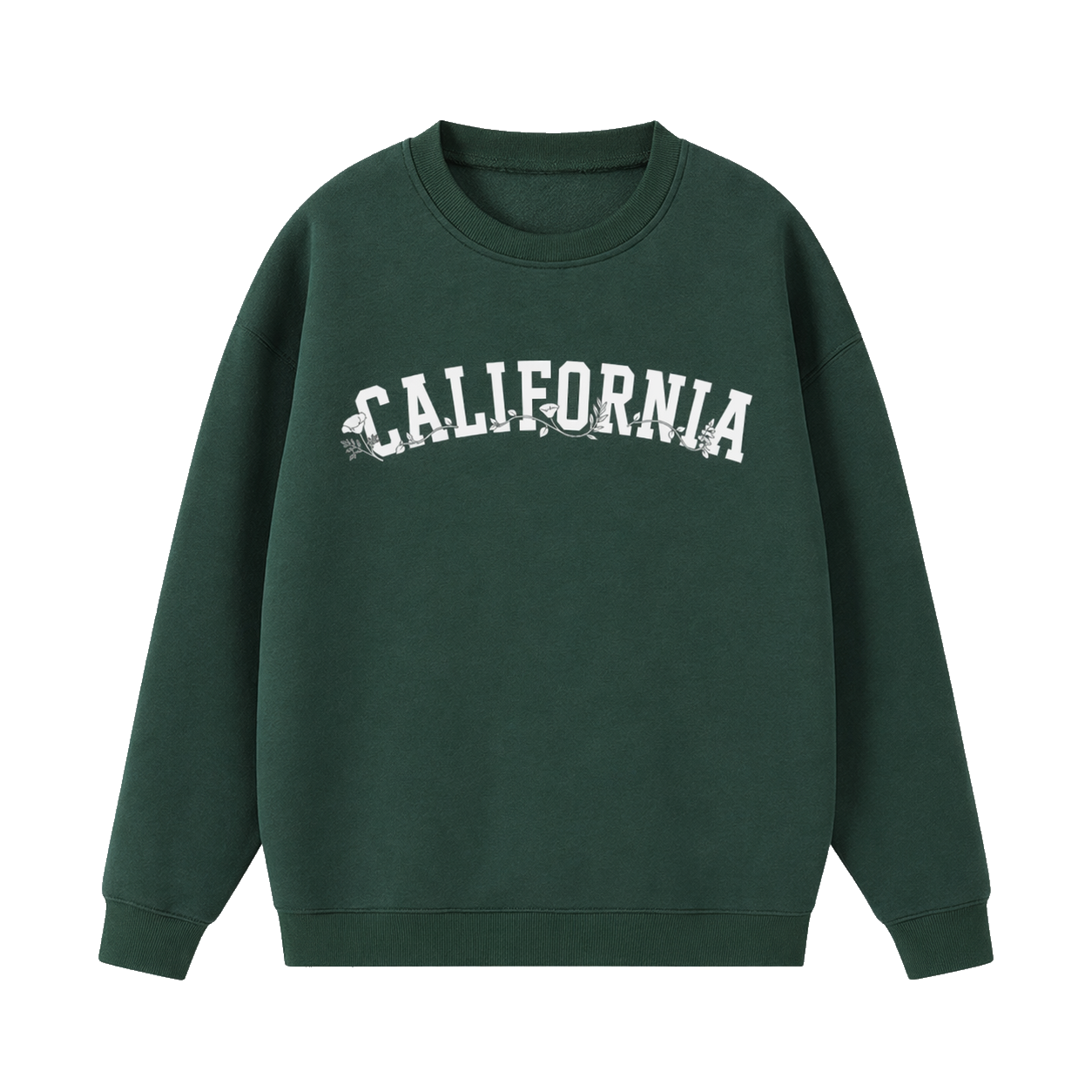 Collection 10 California Essential Heavyweight Crewneck Sweatshirt - Dark Green front