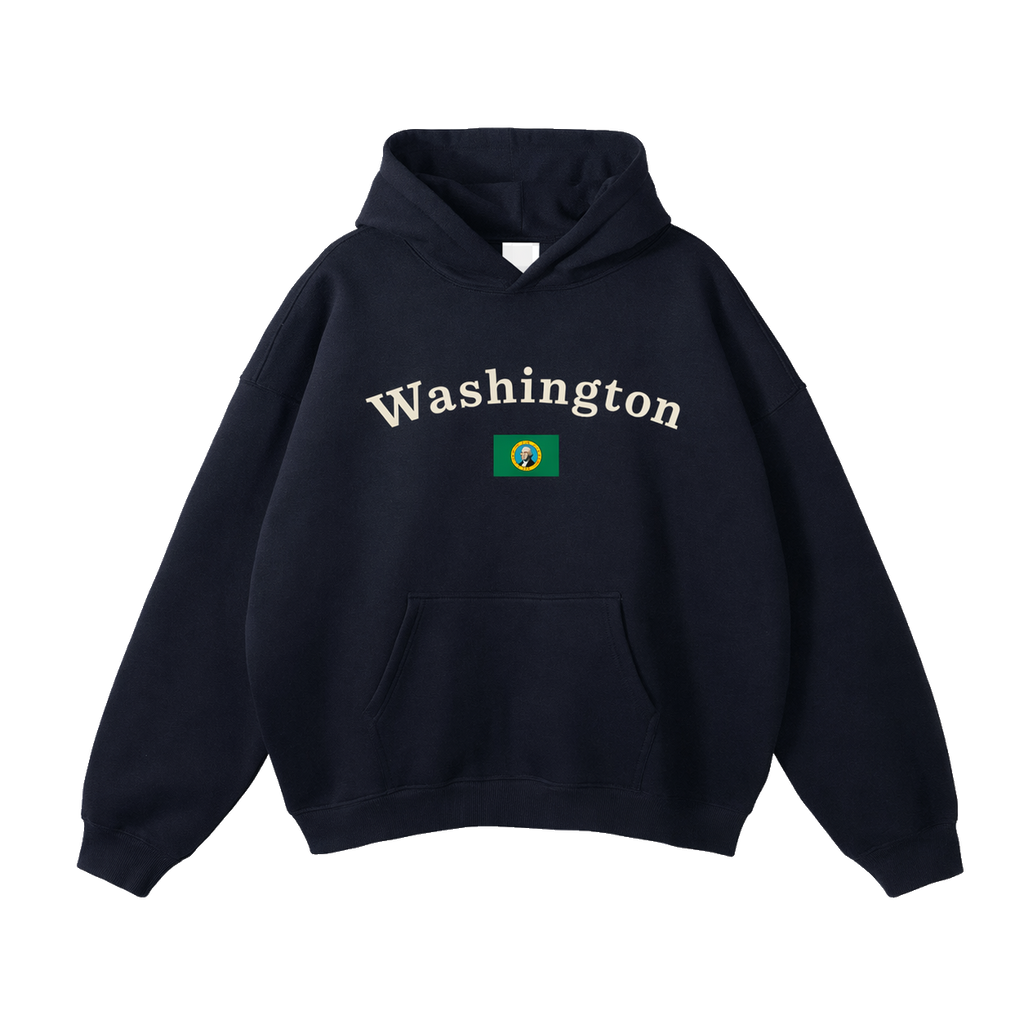 Collection 6 Washington Oversize Fleeced Hoodie - Black front