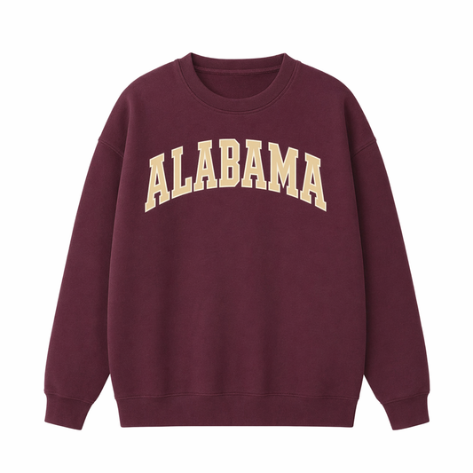Collection 1 Alabama Essential Heavyweight Crewneck Sweatshirt - Dull Red front