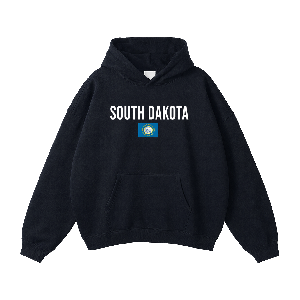 Collection 7 South Dakota Oversize Fleeced Hoodie - Black front