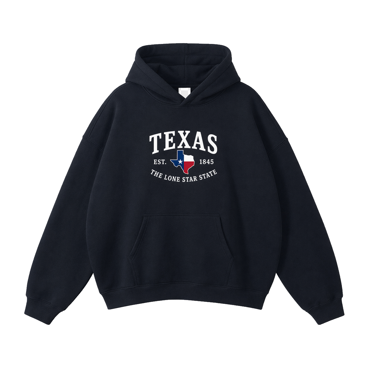 Collection 8 Texas Oversize Fleeced Hoodie - Black front