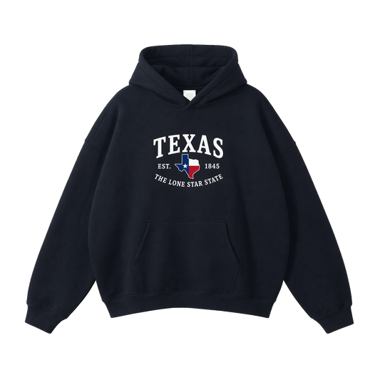 Collection 8 Texas Oversize Fleeced Hoodie - Black front