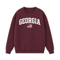 Collection 2 Georgia Essential Heavyweight Crewneck Sweatshirt - Dull Red front