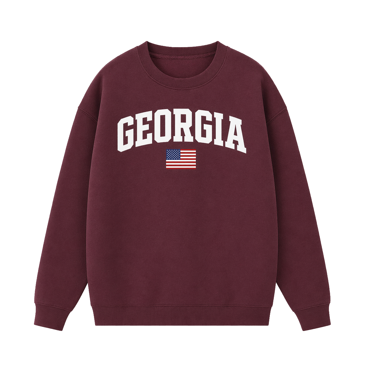 Collection 2 Georgia Essential Heavyweight Crewneck Sweatshirt - Dull Red front