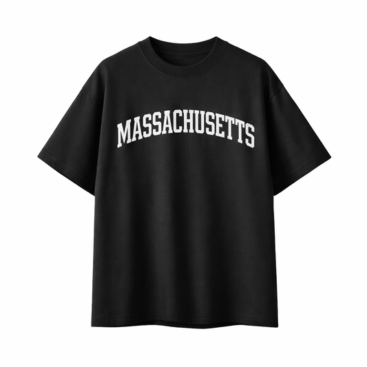 Collection 1 Massachusetts Essential Cotton T-Shirt - Black front