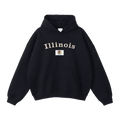 Collection 6 Illinois Oversize Fleeced Hoodie - Black front