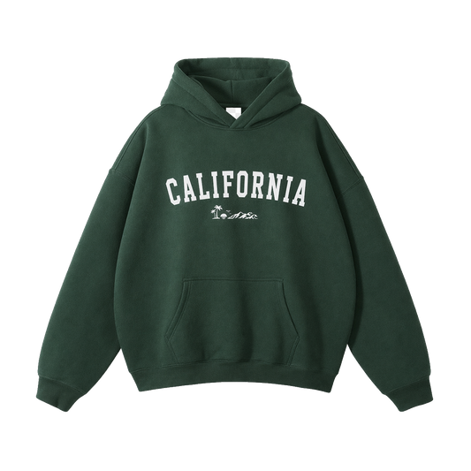 Collection 9 California Oversize Fleeced Hoodie - Eden Green front