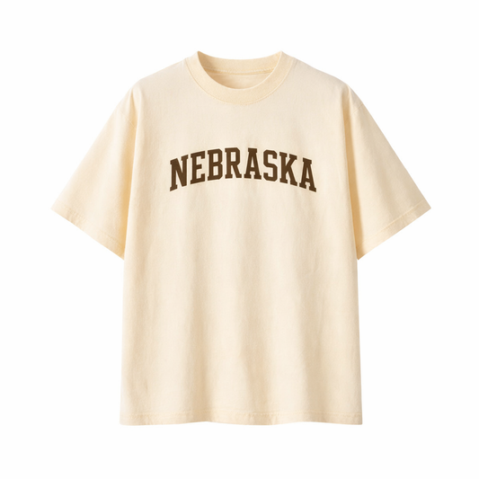Collection 1 Nebraska Essential Cotton T-Shirt - Apricot front