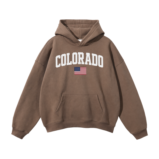 Collection 2 Colorado Oversize Fleeced Hoodie - Brown front