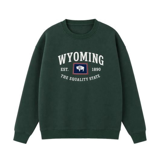 Collection 8 Wyoming Essential Heavyweight Crewneck Sweatshirt - Dark Green front
