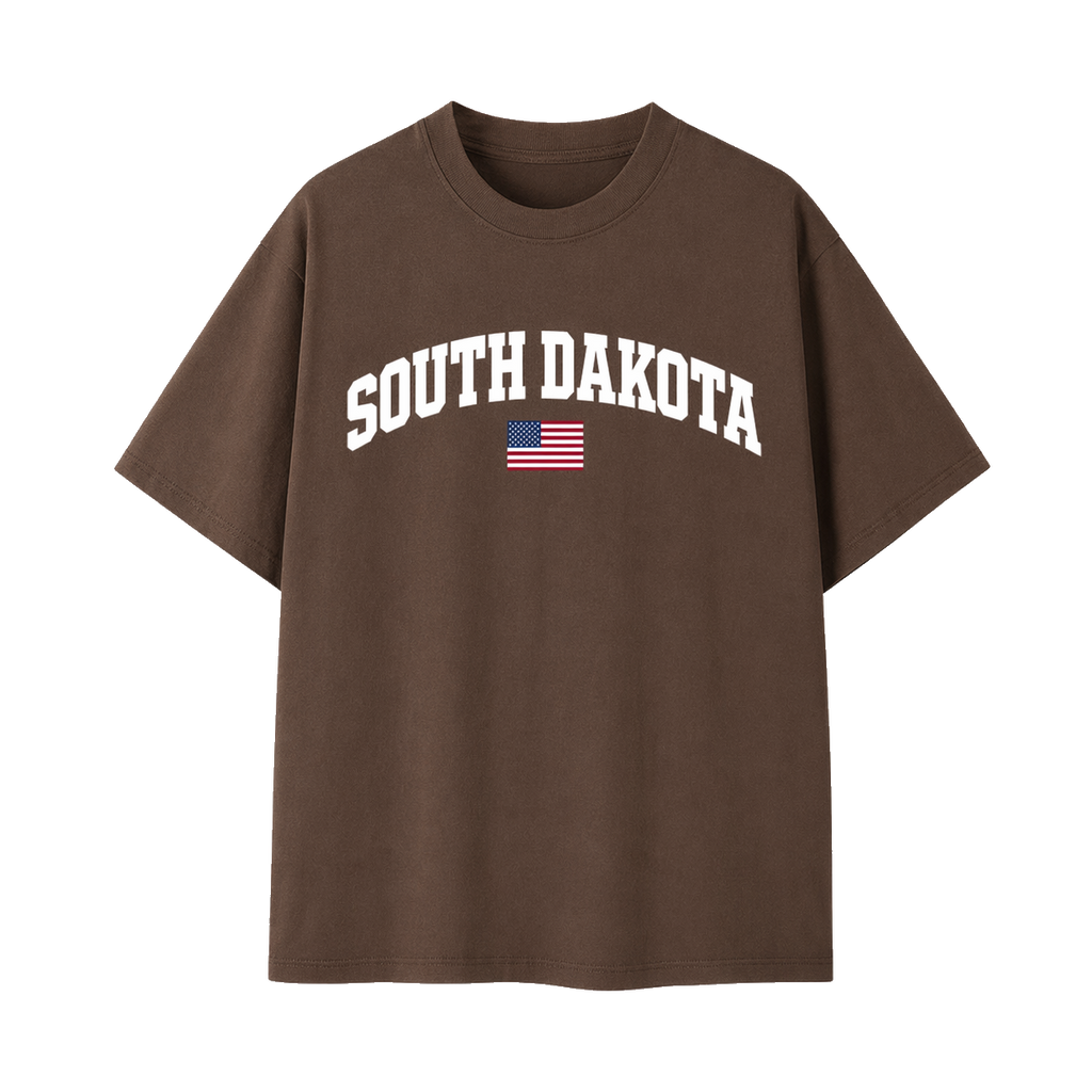 Collection 2 South Dakota Essential Cotton T-Shirt - Coffee front
