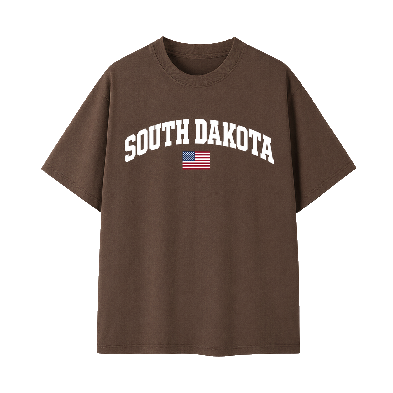 Collection 2 South Dakota Essential Cotton T-Shirt - Coffee front