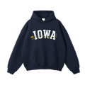Collection 10 Iowa Oversize Fleeced Hoodie - Navy Blue front