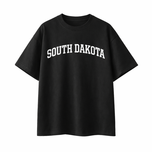 Collection 1 South Dakota Essential Cotton T-Shirt - Black front