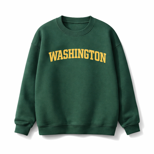 Collection 1 Washington Essential Heavyweight Crewneck Sweatshirt - Dark Green front