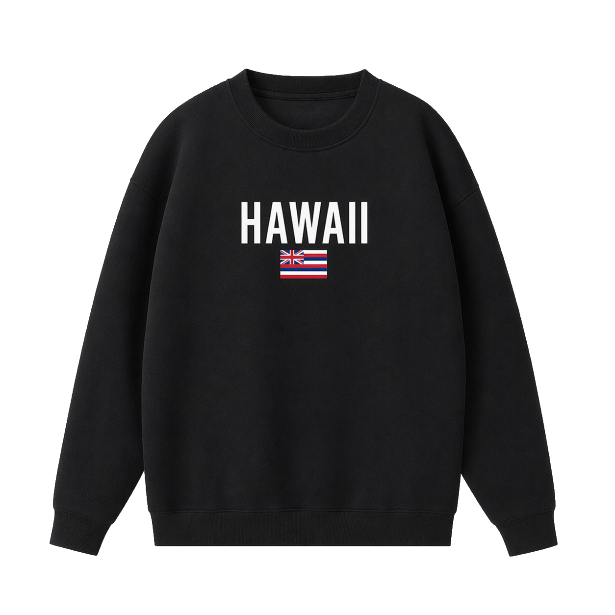 Collection 7 Hawaii Essential Heavyweight Crewneck Sweatshirt - Black front