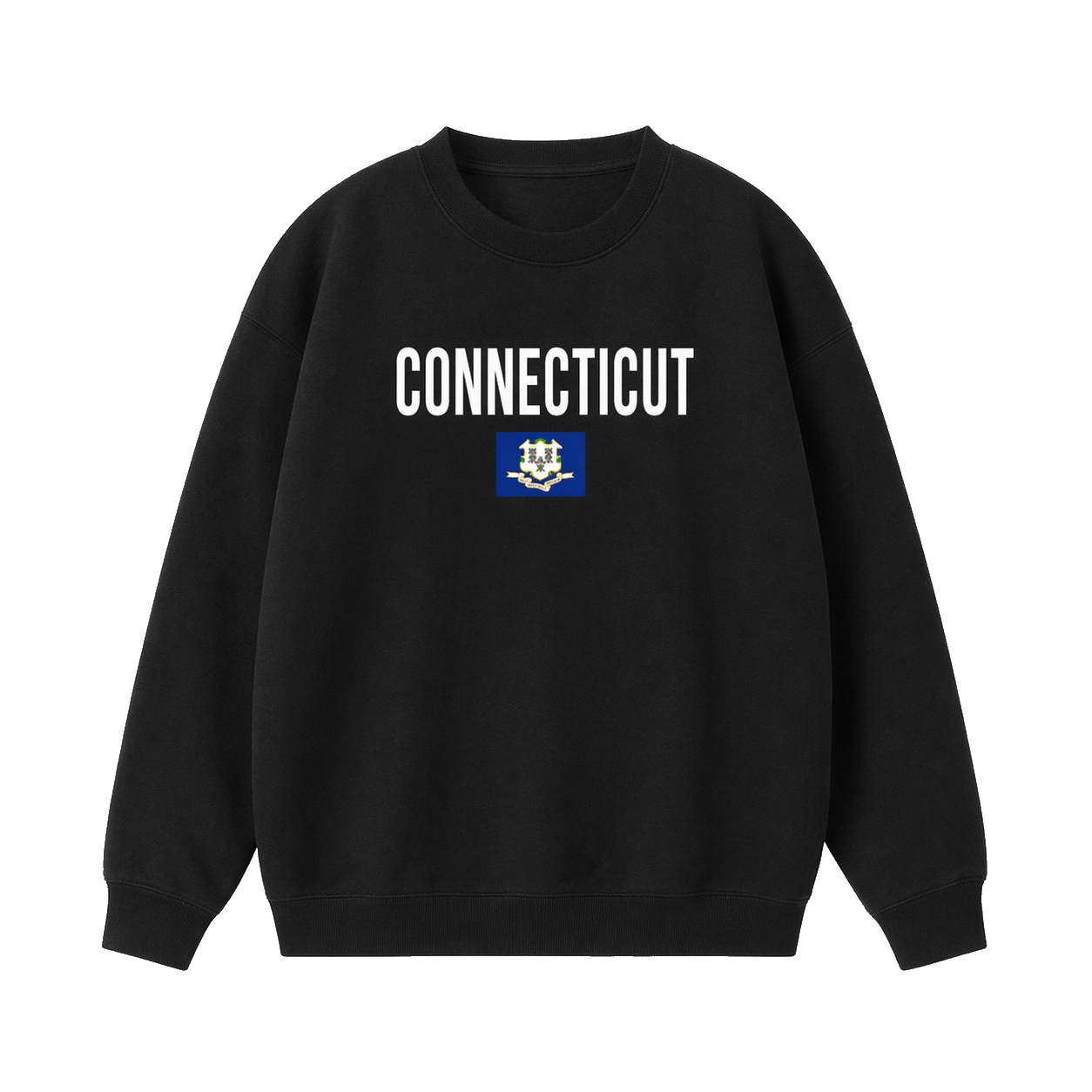 Collection 7 Connecticut Essential Heavyweight Crewneck Sweatshirt - Black front