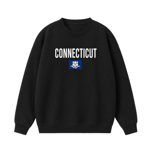 Collection 7 Connecticut Essential Heavyweight Crewneck Sweatshirt - Black front