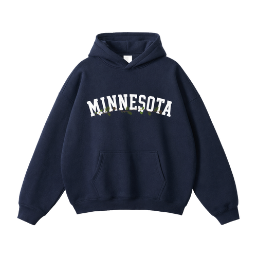 Collection 10 Minnesota Oversize Fleeced Hoodie - Navy Blue front