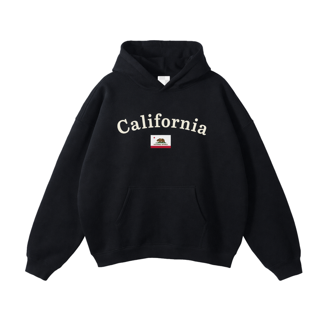 Collection 6 California Oversize Fleeced Hoodie - Black front