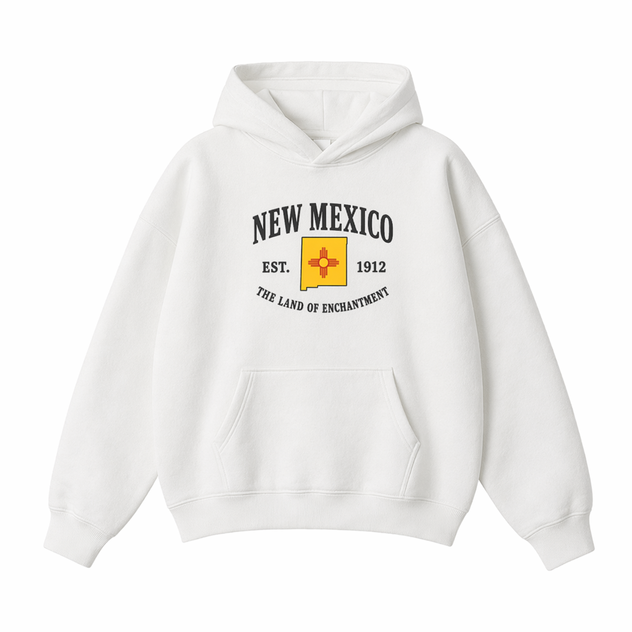 Collection 8 New Mexico Oversize Fleeced Hoodie - White front