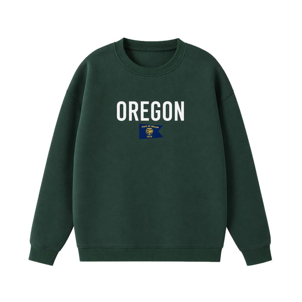Collection 7 Oregon Essential Heavyweight Crewneck Sweatshirt - Dark Green front