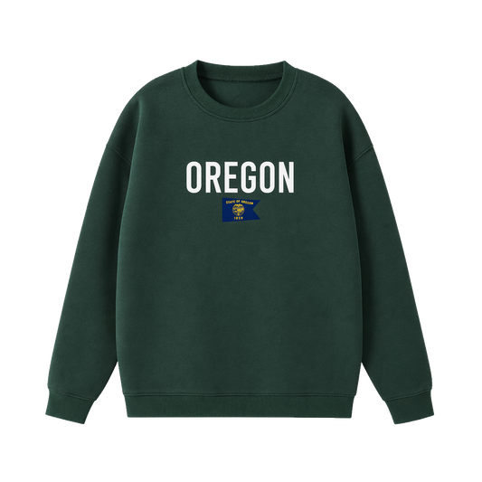 Collection 7 Oregon Essential Heavyweight Crewneck Sweatshirt - Dark Green front