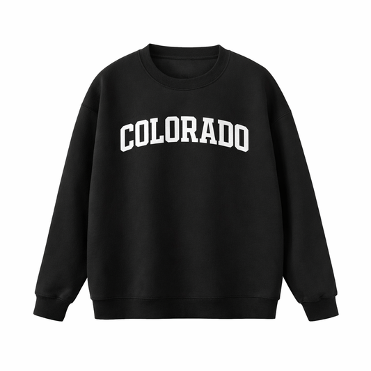 Collection 1 Colorado Essential Heavyweight Crewneck Sweatshirt - Black front