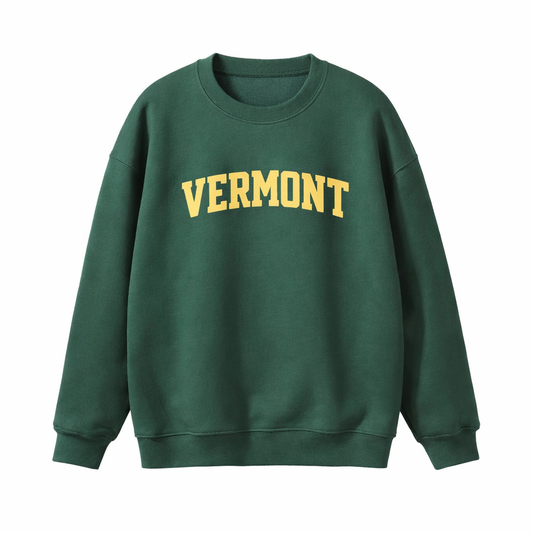 Collection 1 Vermont Essential Heavyweight Crewneck Sweatshirt - Dark Green front