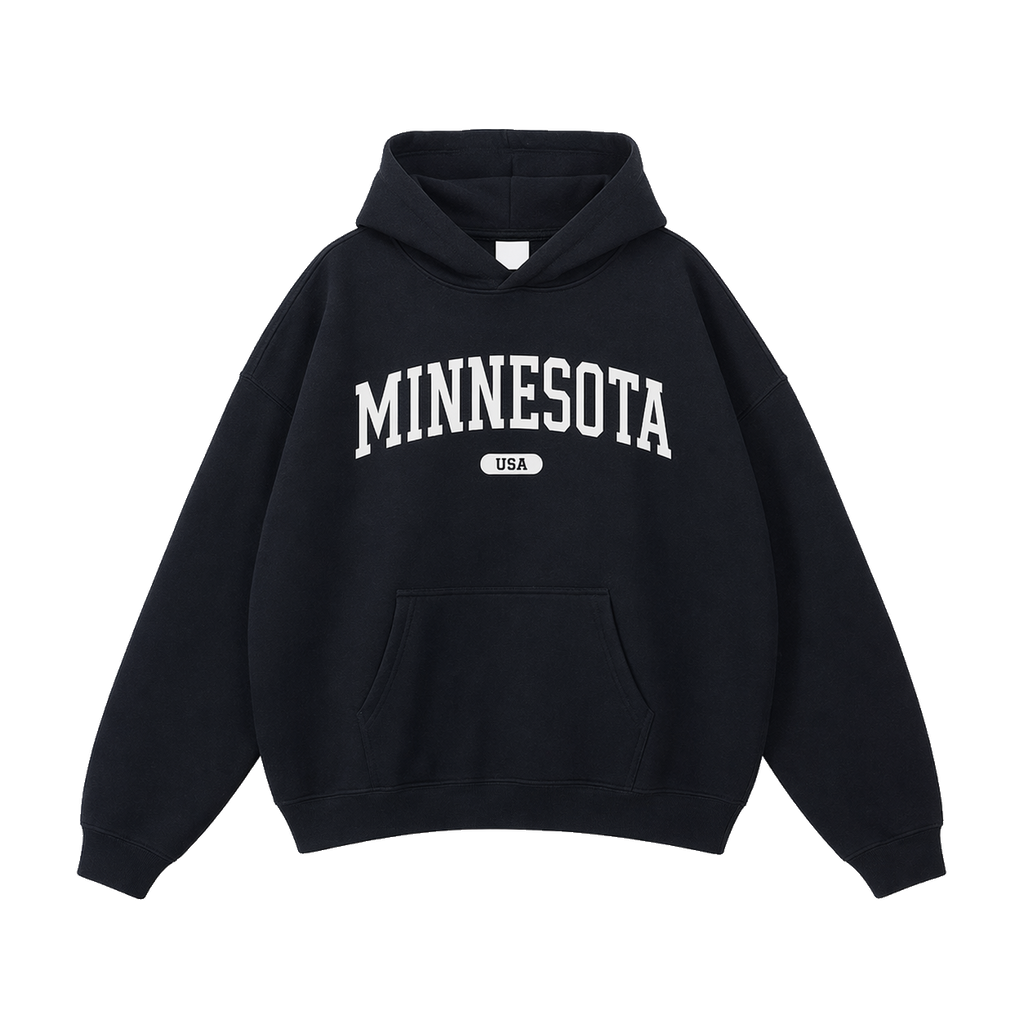 Collection 4 Minnesota Oversize Fleeced Hoodie - Black front
