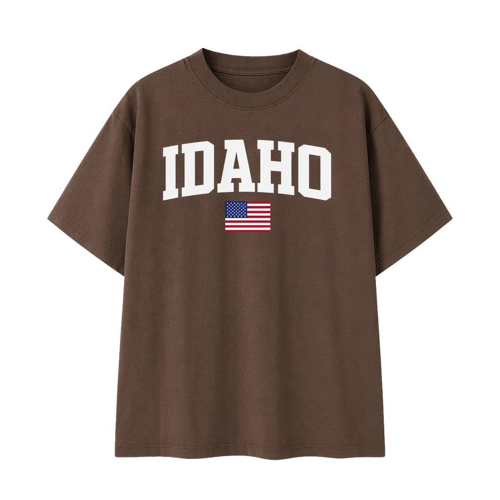 Collection 2 Idaho Essential Cotton T-Shirt - Coffee front