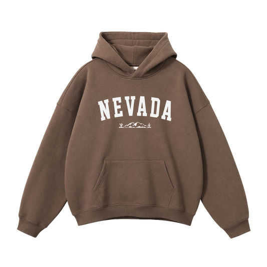 Collection 9 Nevada Oversize Fleeced Hoodie - Brown front