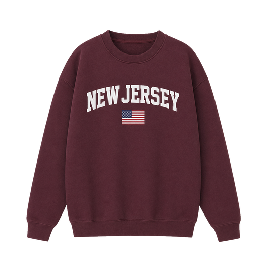 Collection 2 New Jersey Essential Heavyweight Crewneck Sweatshirt - Dull Red front