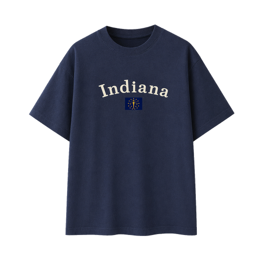 Collection 6 Indiana Essential Cotton T-Shirt - Navy Blue front