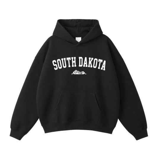 Collection 9 South Dakota Oversize Fleeced Hoodie - Black front