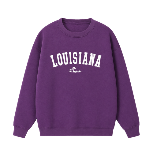 Collection 9 Louisiana Essential Heavyweight Crewneck Sweatshirt - Purple front