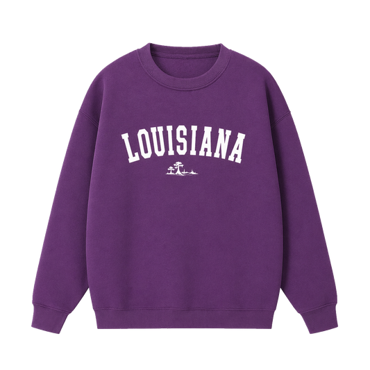 Collection 9 Louisiana Essential Heavyweight Crewneck Sweatshirt - Purple front