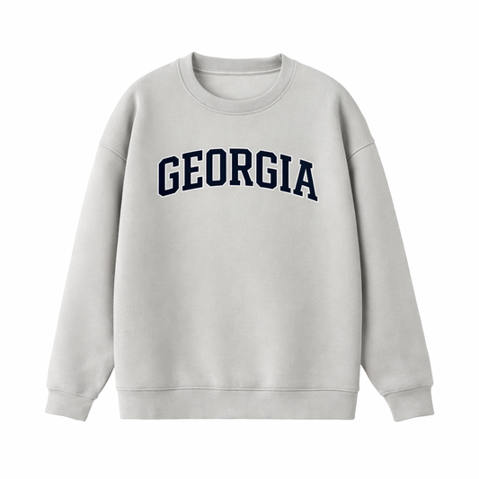 Collection 1 Georgia Essential Heavyweight Crewneck Sweatshirt - Gray front