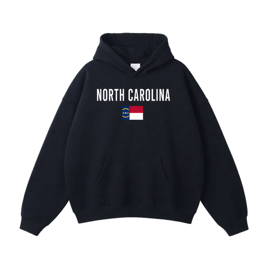 Collection 7 North Carolina Oversize Fleeced Hoodie - Black front