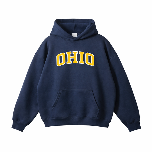 Collection 1 Ohio Oversize Fleeced Hoodie - Navy Blue front