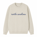 Collection 3 North Carolina Essential Heavyweight Crewneck Sweatshirt - Cream front
