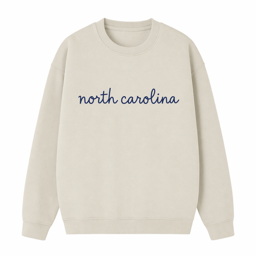 Collection 3 North Carolina Essential Heavyweight Crewneck Sweatshirt - Cream front