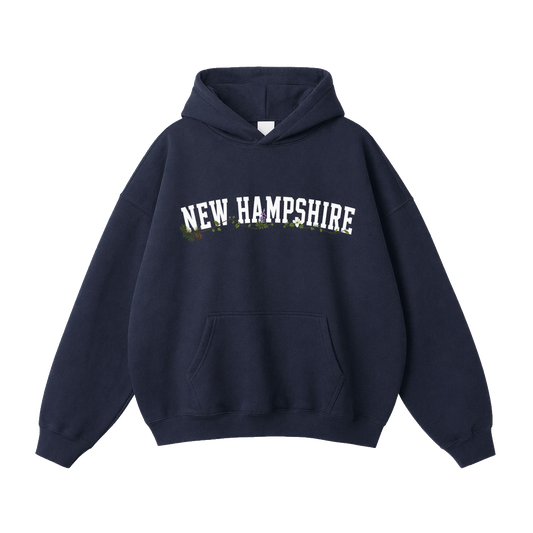 Collection 10 New Hampshire Oversize Fleeced Hoodie - Navy Blue front